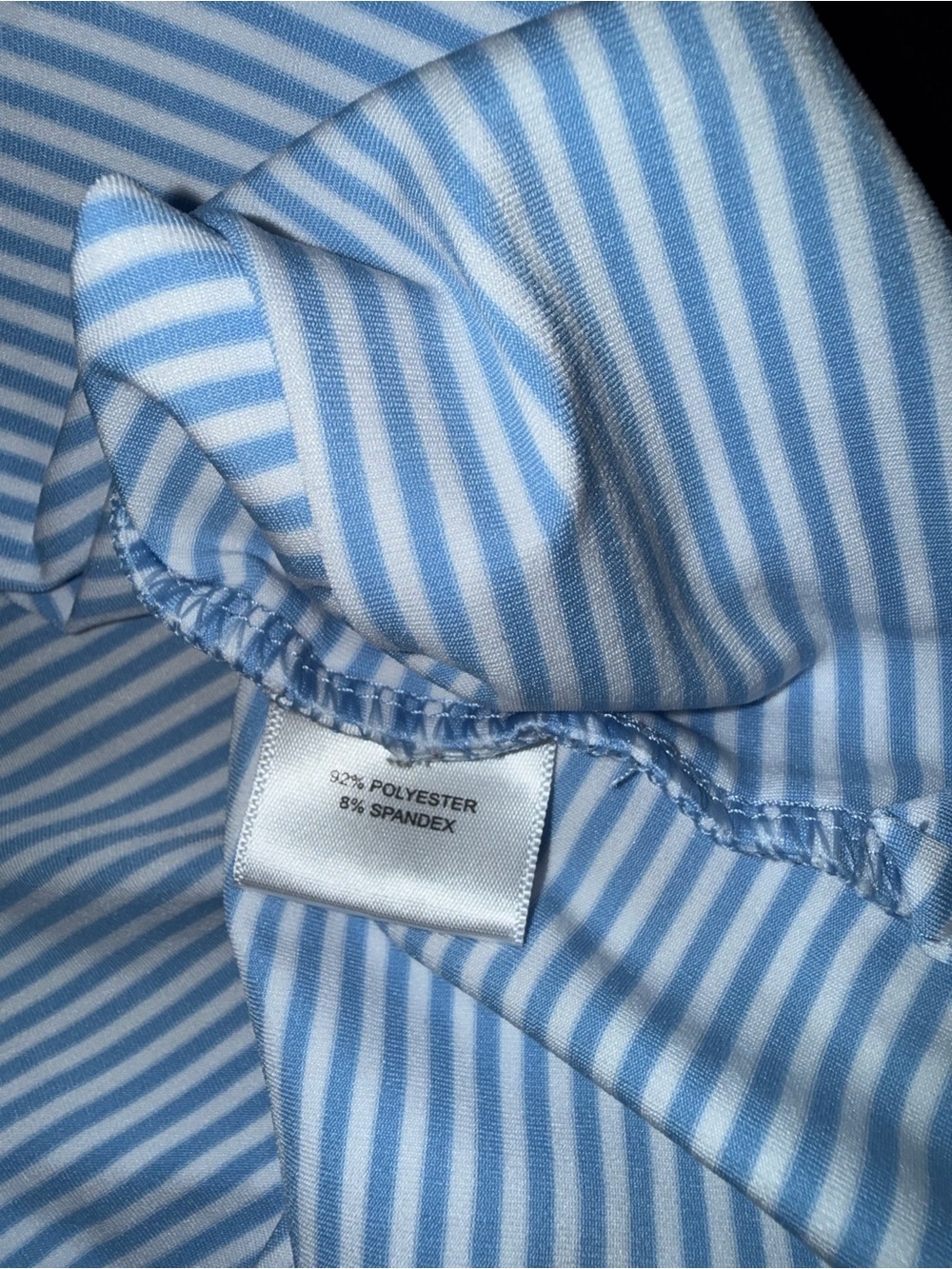 Peter Millar Golf Polo Shirt Men's LG Blue White Stripe Summer Comfort Logo - Picture 7 of 8